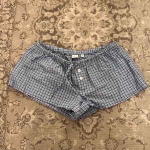 TNA Light Blue Plaid Shorts